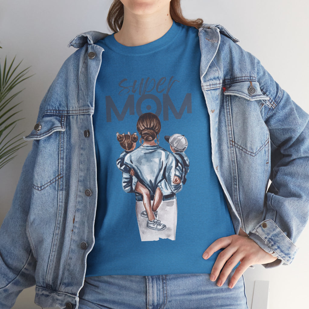 Super Mom Unisex Heavy Cotton Tee |  T-Shirt | Cute Mother’s Day Gift | Strong Mom Graphic Tee