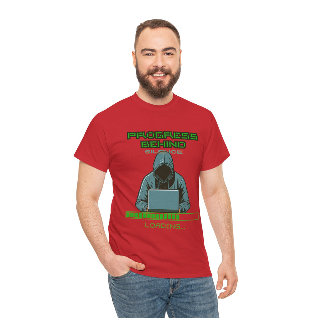 Green Retro Matrix Loading T-Shirt | Hacker Aesthetic Graphic Tee | Coding Streetwear Shirt | Gildan 5000 Unisex Cotton Tee