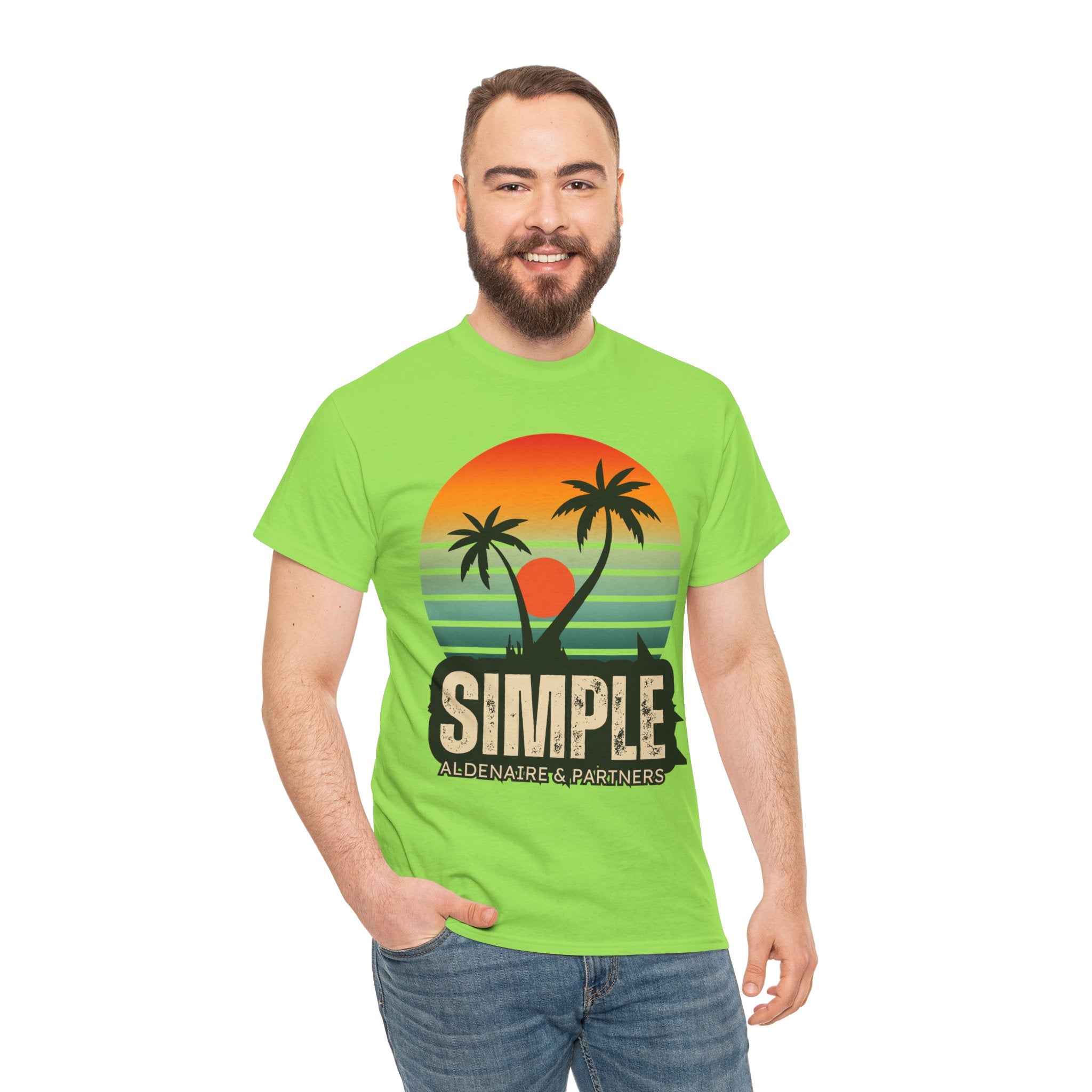 Colorful Vintage Retro Sunset T-Shirt | Gildan 5000 Heavy Cotton Tee | 70s Aesthetic Graphic Shirt | Summer Vibes Unisex Tee