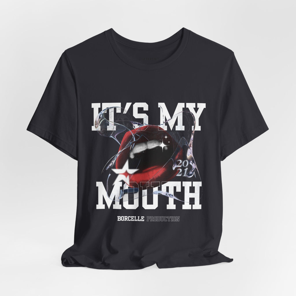 Red & White Streetwear Mouth T-Shirt | Abstract Graphic Tee | Modern Art Aesthetic Shirt | Bella+Canvas 3001 Unisex Tee