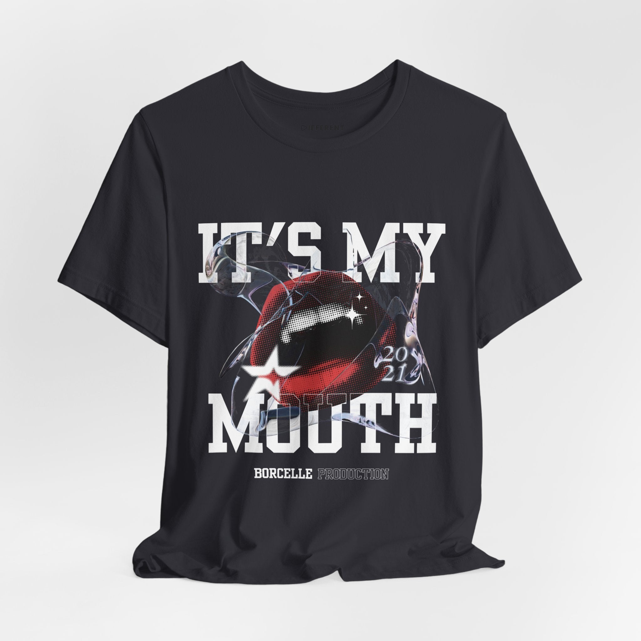 Red & White Streetwear Mouth T-Shirt | Abstract Graphic Tee | Modern Art Aesthetic Shirt | Bella+Canvas 3001 Unisex Tee