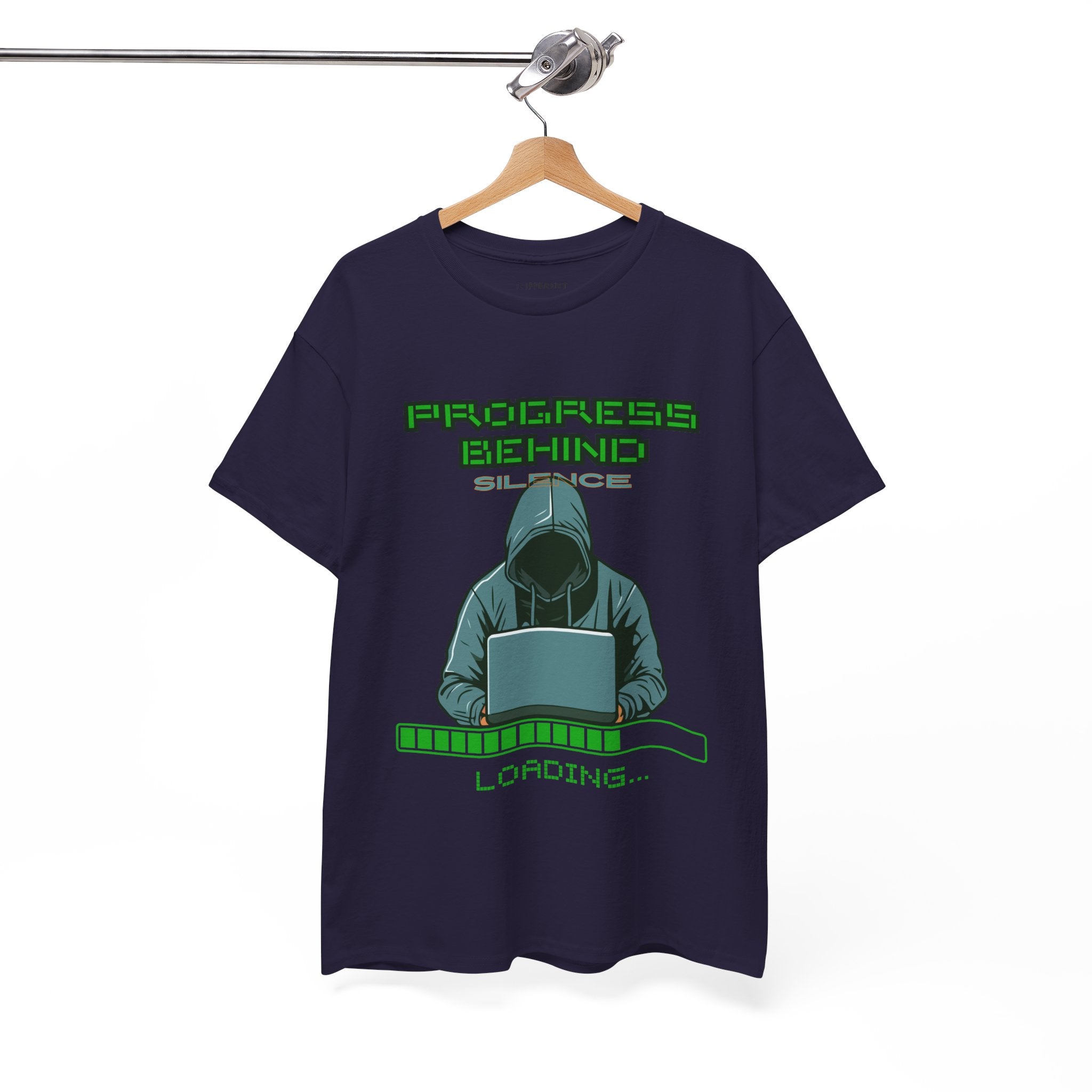 Green Retro Matrix Loading T-Shirt | Hacker Aesthetic Graphic Tee | Coding Streetwear Shirt | Gildan 5000 Unisex Cotton Tee