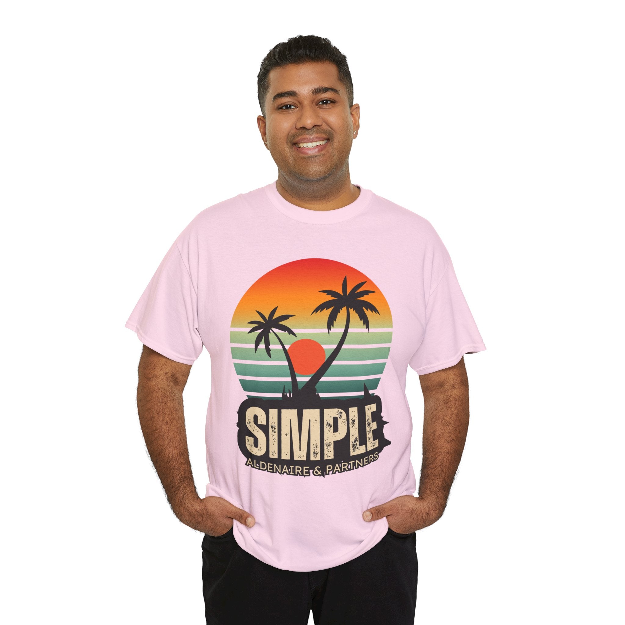 Colorful Vintage Retro Sunset T-Shirt | Gildan 5000 Heavy Cotton Tee | 70s Aesthetic Graphic Shirt | Summer Vibes Unisex Tee