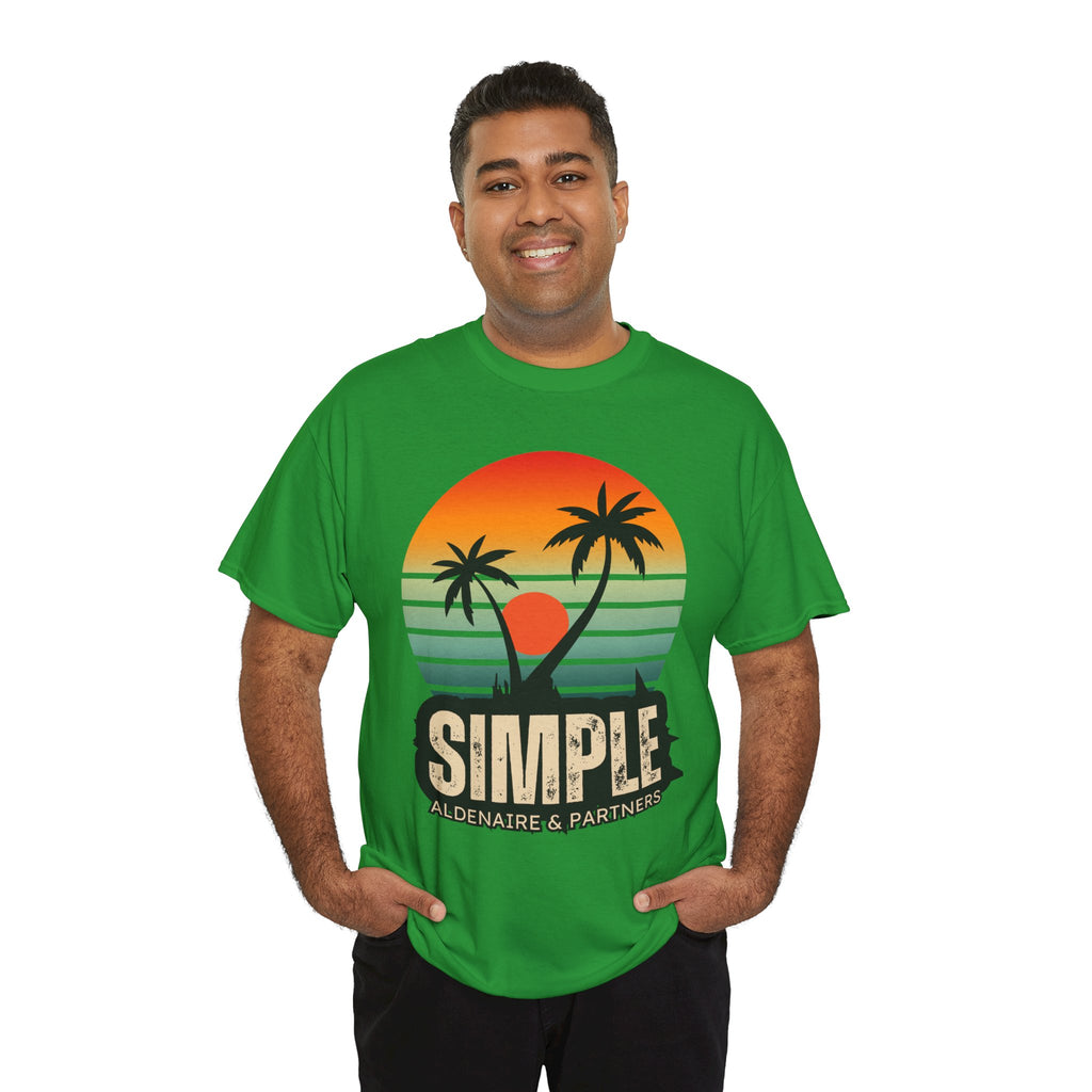 Colorful Vintage Retro Sunset T-Shirt | Gildan 5000 Heavy Cotton Tee | 70s Aesthetic Graphic Shirt | Summer Vibes Unisex Tee