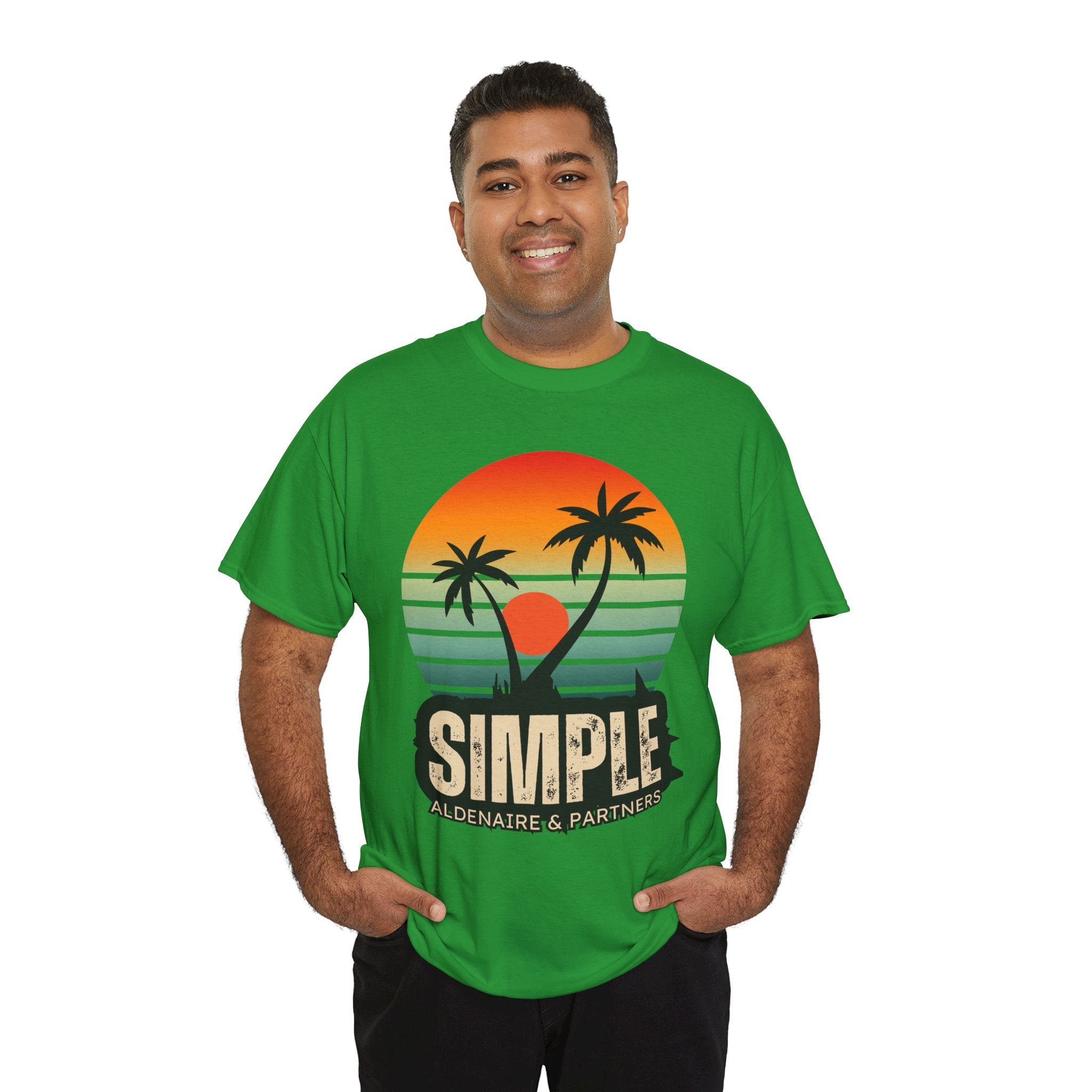 Colorful Vintage Retro Sunset T-Shirt | Gildan 5000 Heavy Cotton Tee | 70s Aesthetic Graphic Shirt | Summer Vibes Unisex Tee