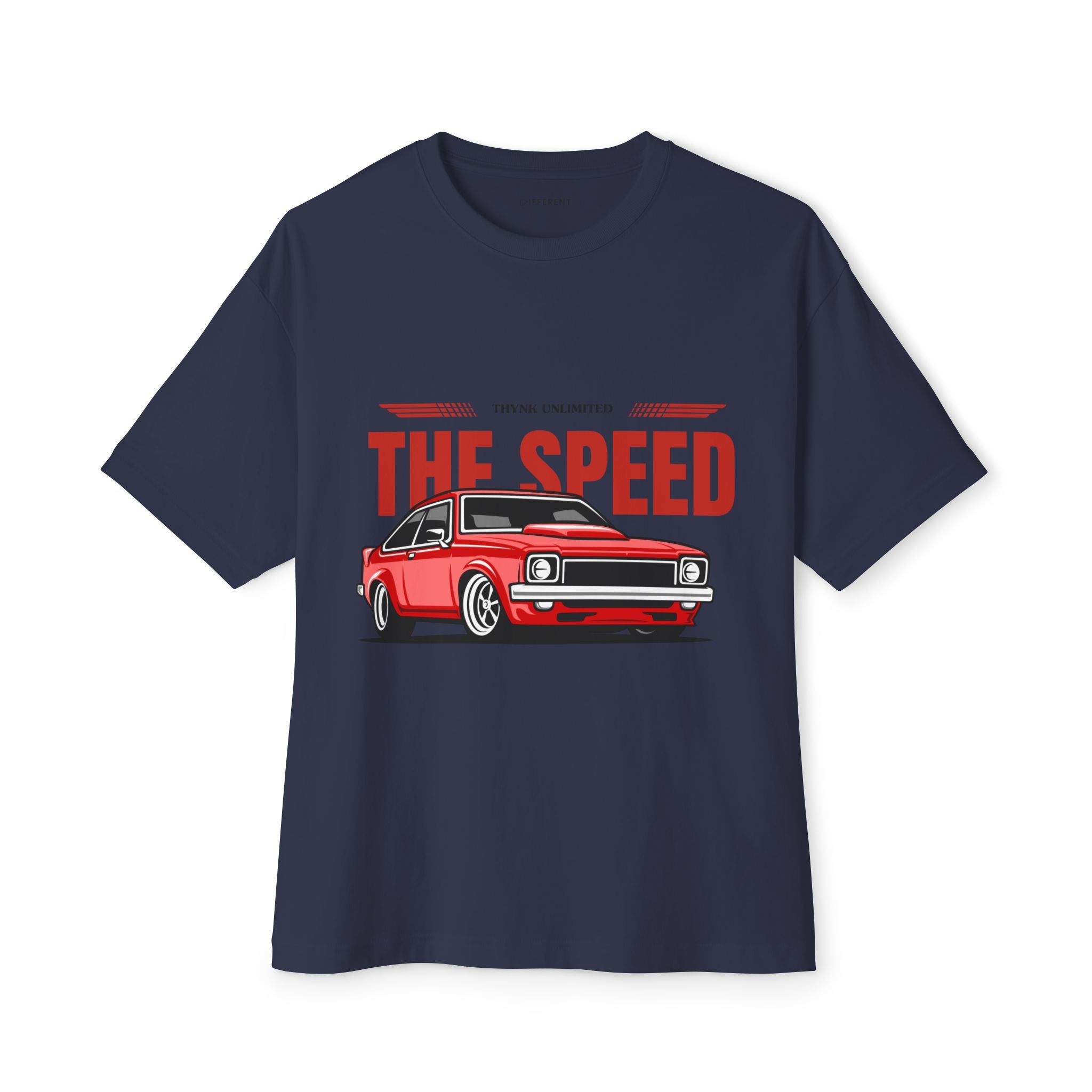 Red & Black Car Racing T-Shirt | Boxy Fit Oversized Tee