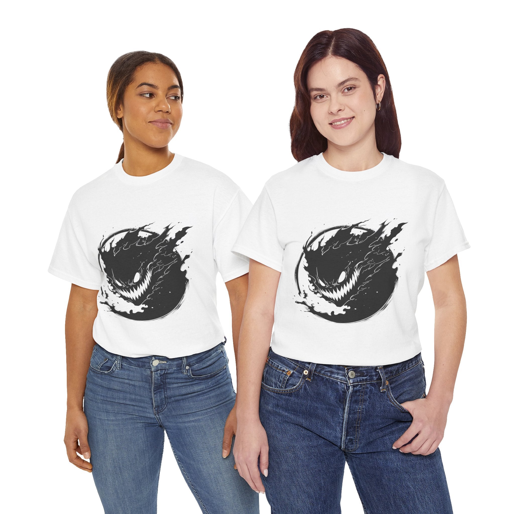 Graphic Tee — Black Flame Monster Smile T-Shirt