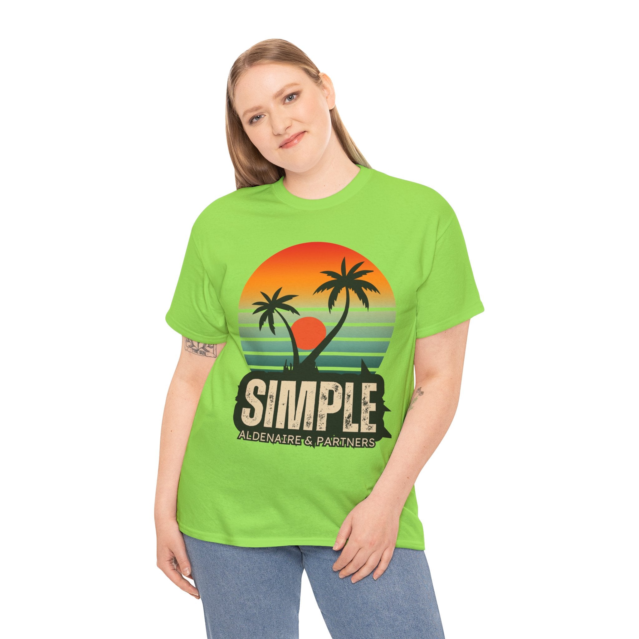 Colorful Vintage Retro Sunset T-Shirt | Gildan 5000 Heavy Cotton Tee | 70s Aesthetic Graphic Shirt | Summer Vibes Unisex Tee