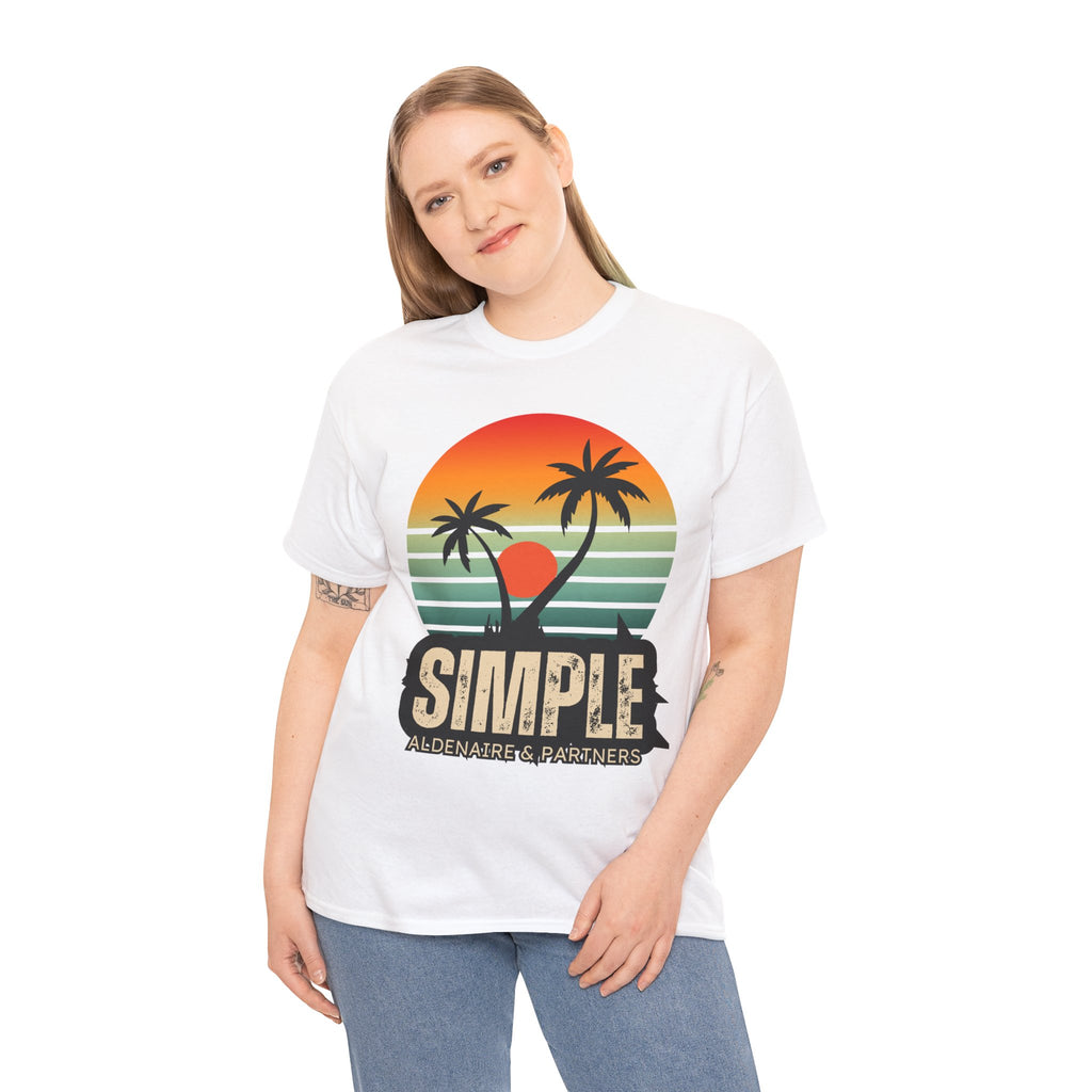 Colorful Vintage Retro Sunset T-Shirt | Gildan 5000 Heavy Cotton Tee | 70s Aesthetic Graphic Shirt | Summer Vibes Unisex Tee