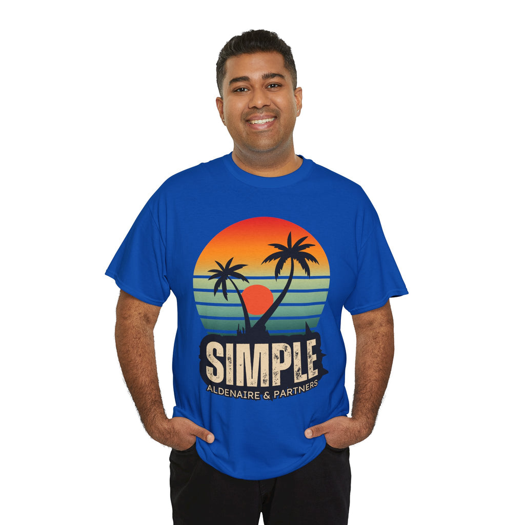 Colorful Vintage Retro Sunset T-Shirt | Gildan 5000 Heavy Cotton Tee | 70s Aesthetic Graphic Shirt | Summer Vibes Unisex Tee