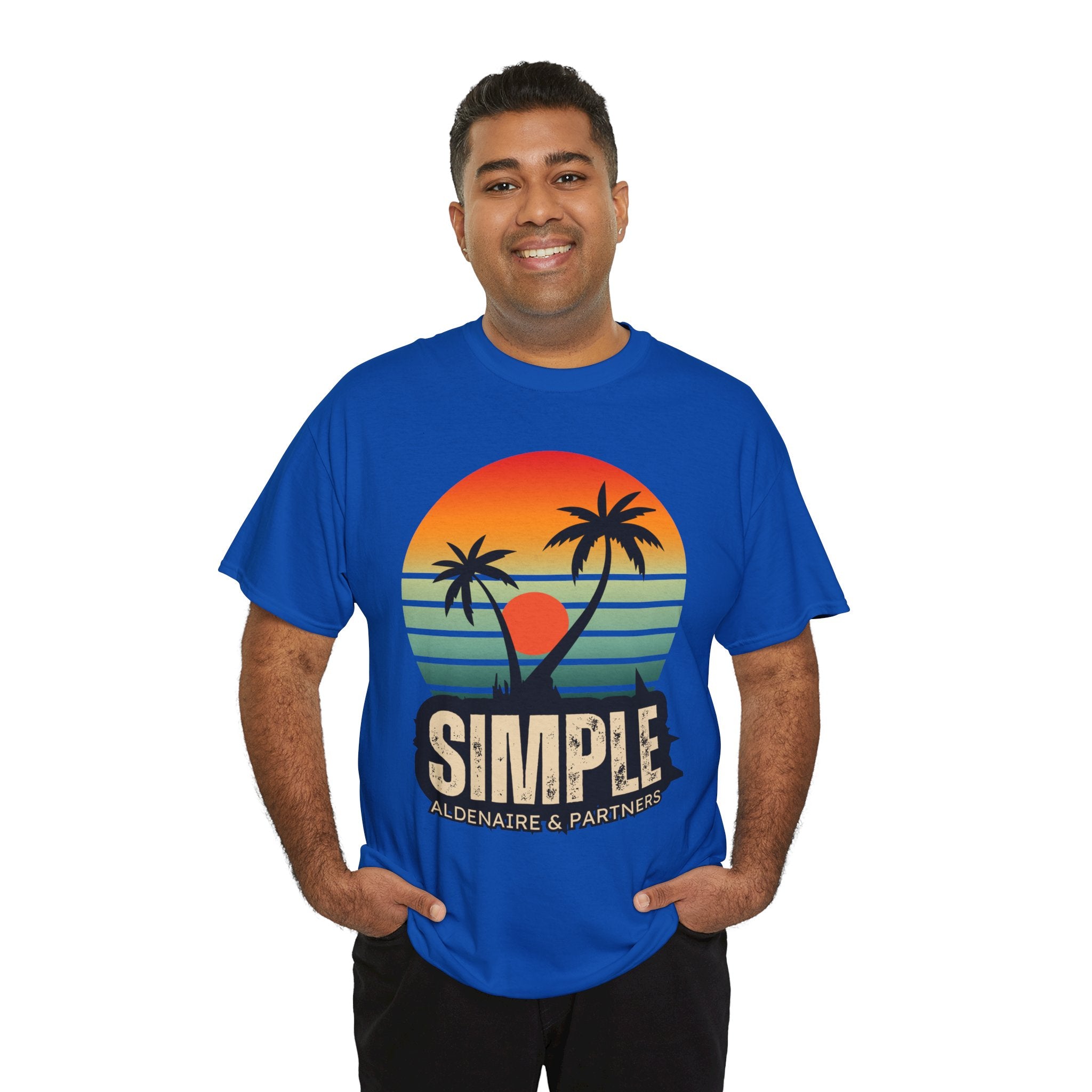 Colorful Vintage Retro Sunset T-Shirt | Gildan 5000 Heavy Cotton Tee | 70s Aesthetic Graphic Shirt | Summer Vibes Unisex Tee