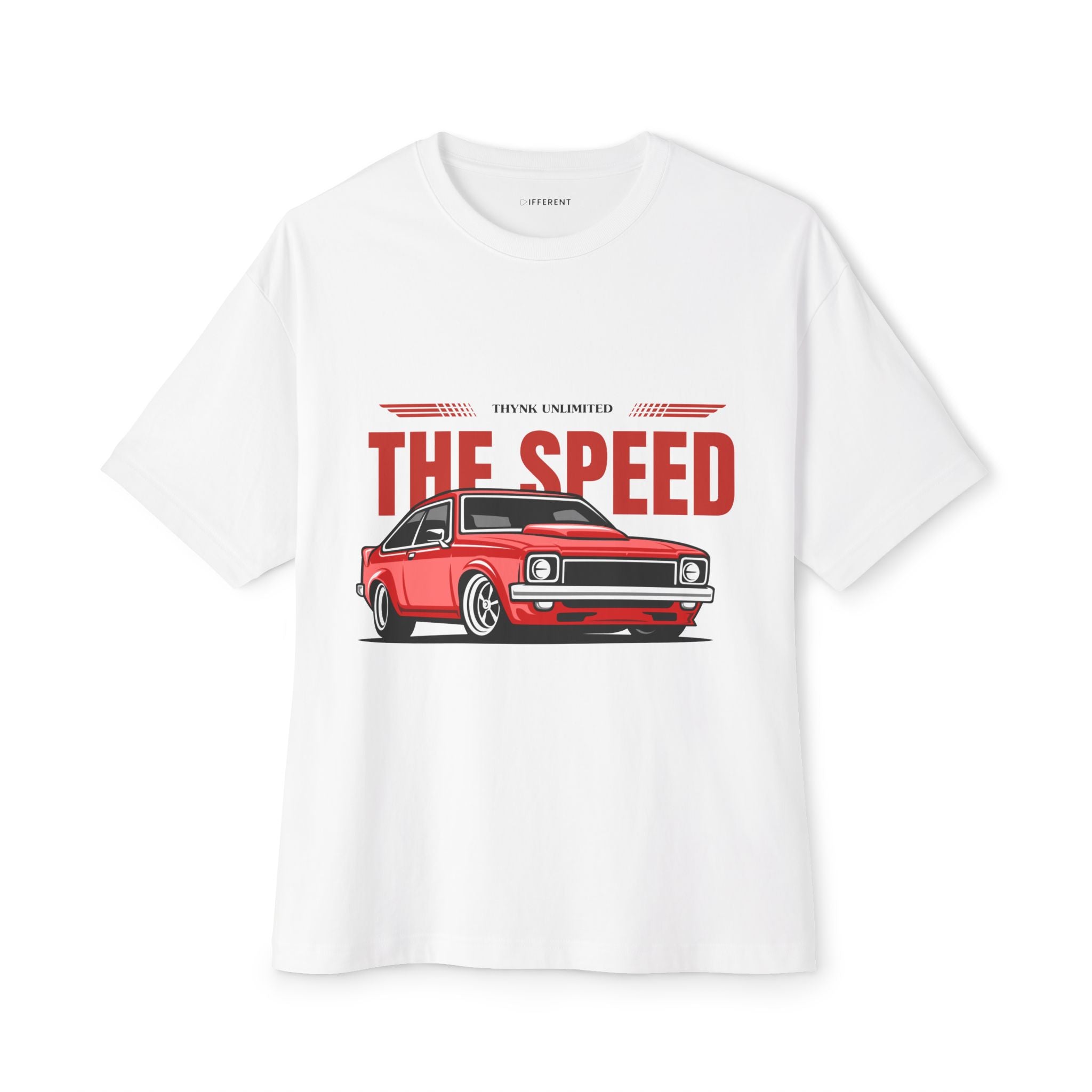 Red & Black Car Racing T-Shirt | Boxy Fit Oversized Tee