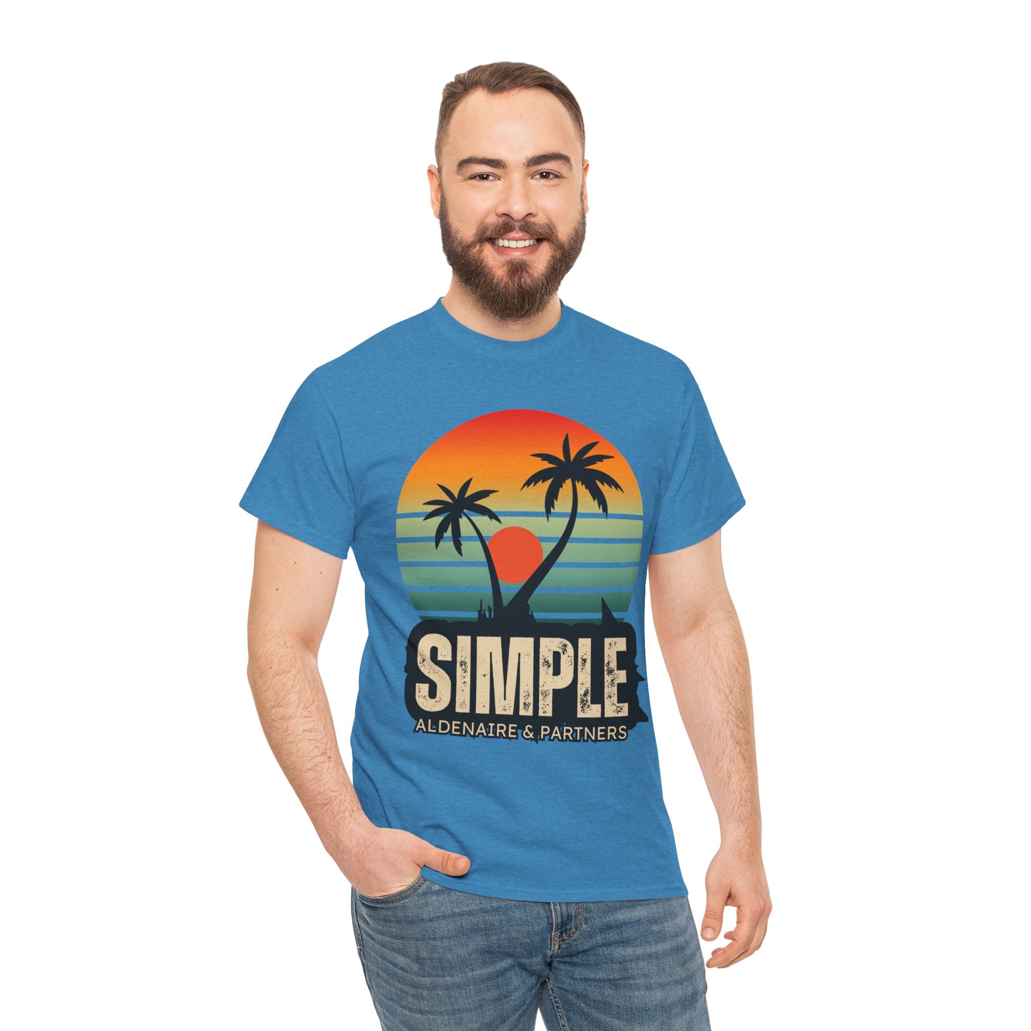 Colorful Vintage Retro Sunset T-Shirt | Gildan 5000 Heavy Cotton Tee | 70s Aesthetic Graphic Shirt | Summer Vibes Unisex Tee