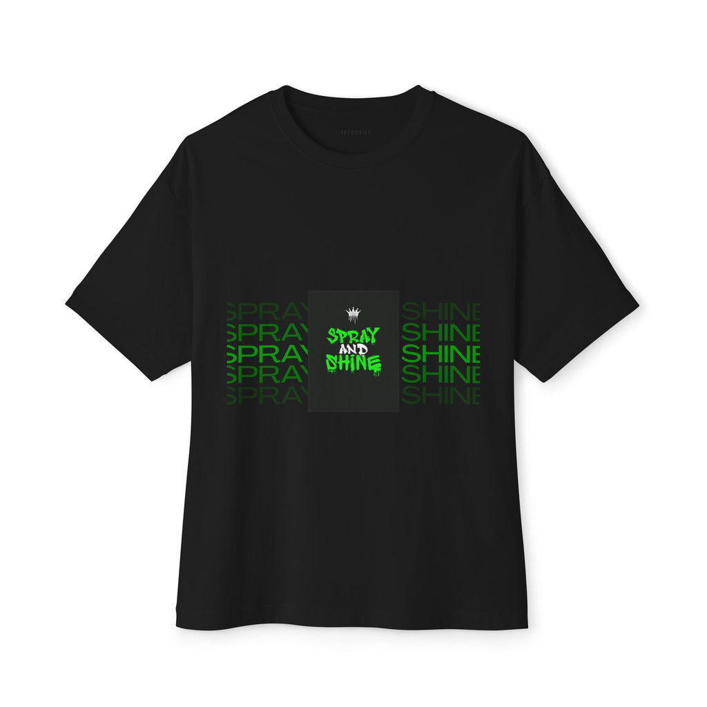 Spray and Shine Boxy T-Shirt | Trendy Streetwear Graphic Tee | Relaxed Fit Cotton Shirt | Modern Aesthetic Unisex Tee