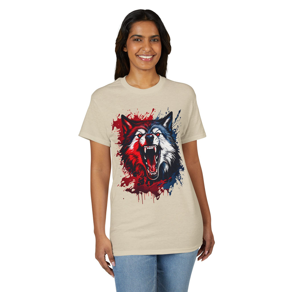 Roaring Patriotic Wolf T-Shirt