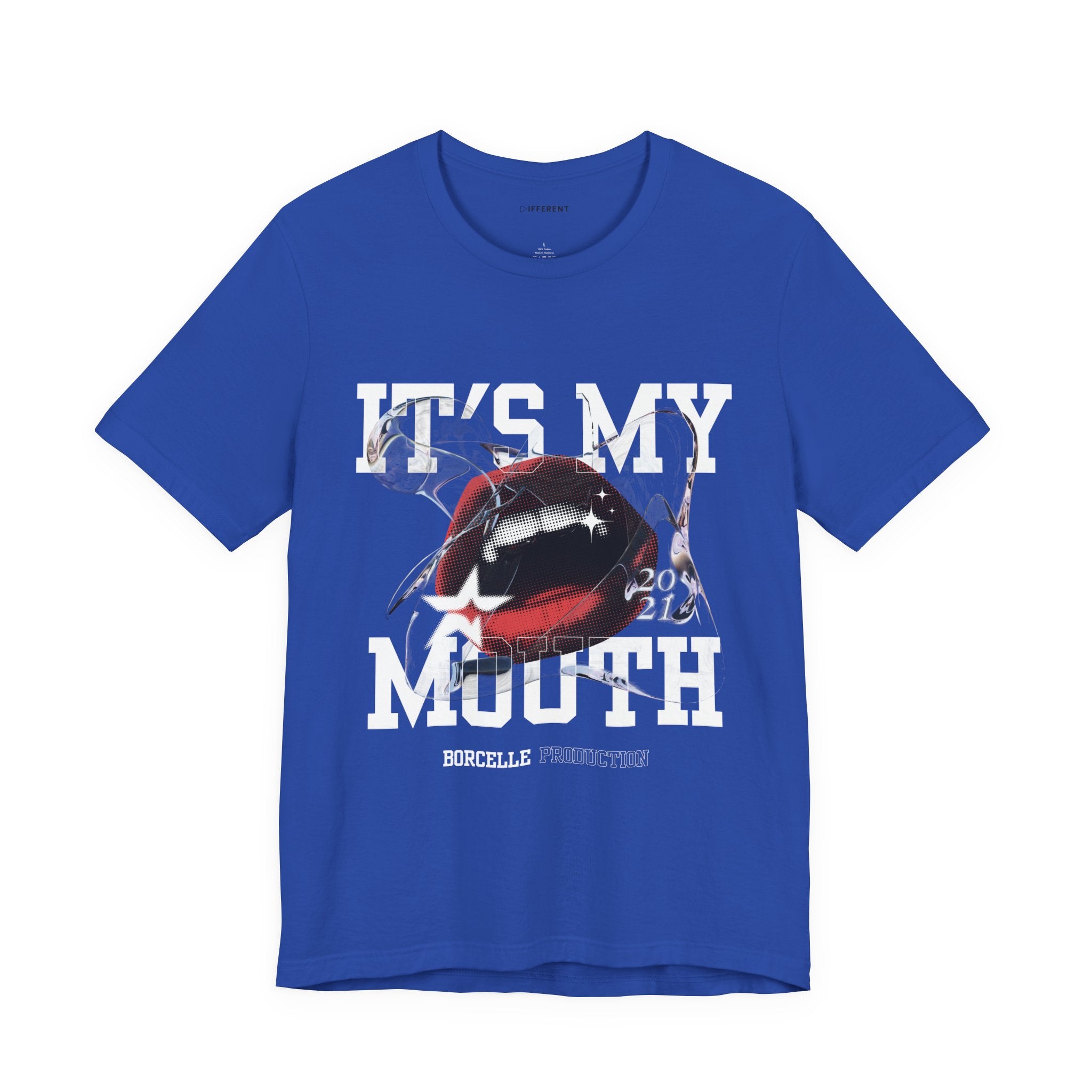 Red & White Streetwear Mouth T-Shirt | Abstract Graphic Tee