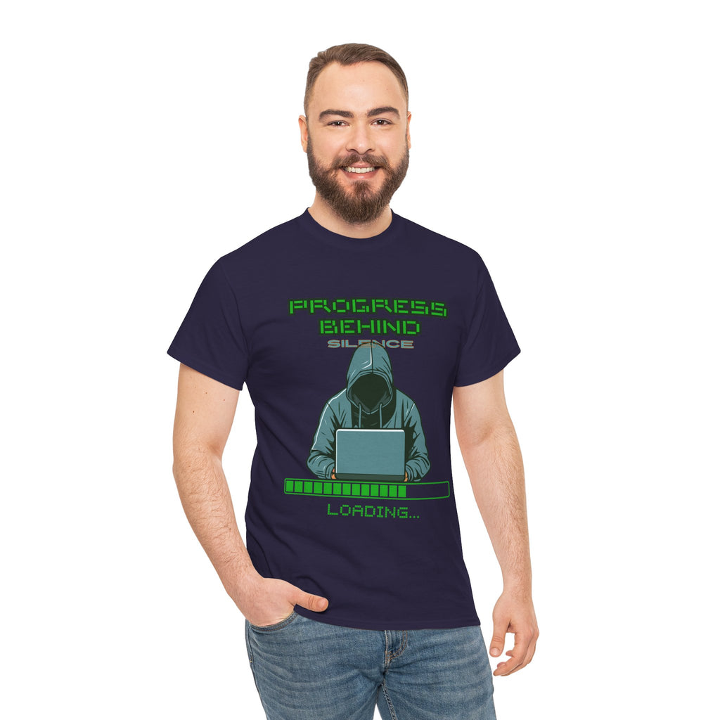 Green Retro Matrix Loading T-Shirt | Hacker Aesthetic Graphic Tee | Coding Streetwear Shirt | Gildan 5000 Unisex Cotton Tee