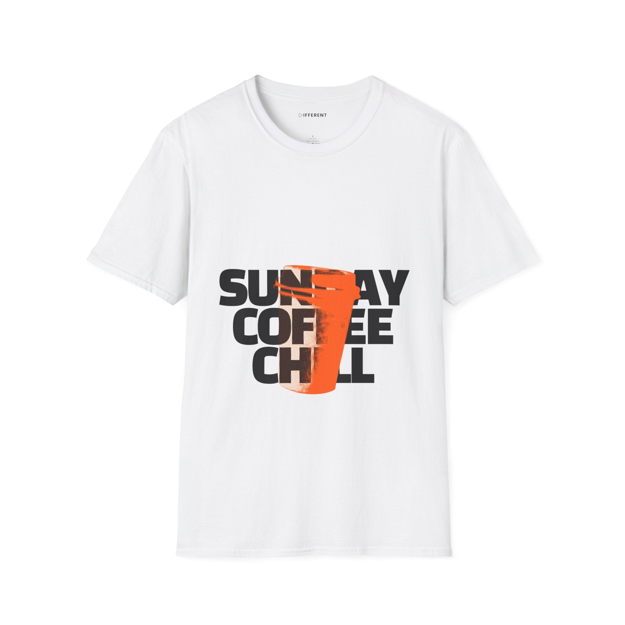 Sunday Coffee Chill T-Shirt | Cozy Aesthetic Graphic Tee | Gildan 64000 Softstyle Shirt | Relaxed Weekend Vibes