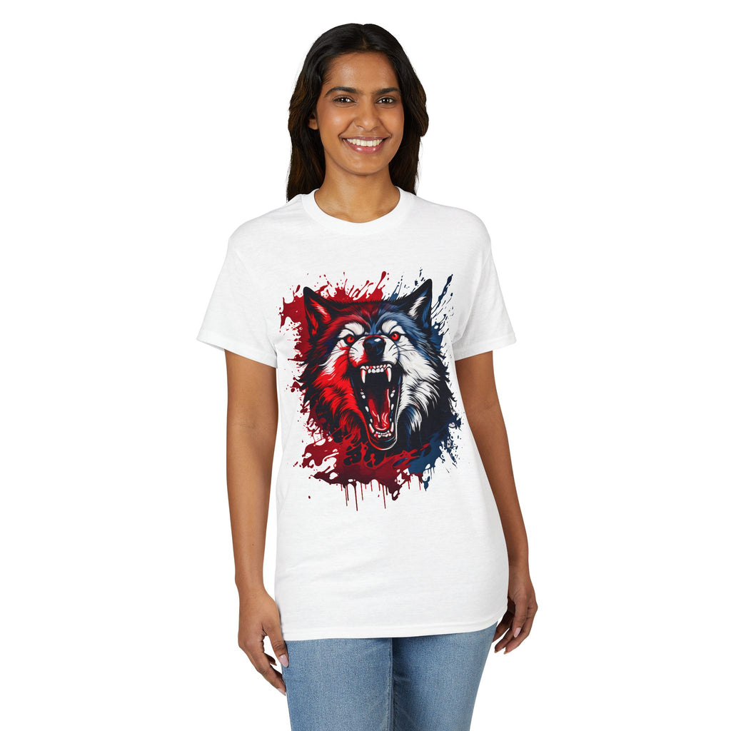 Roaring Patriotic Wolf T-Shirt