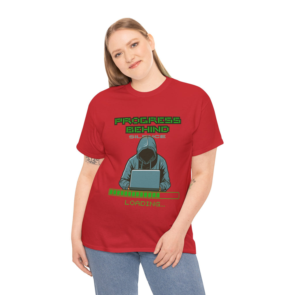 Green Retro Matrix Loading T-Shirt | Hacker Aesthetic Graphic Tee | Coding Streetwear Shirt | Gildan 5000 Unisex Cotton Tee
