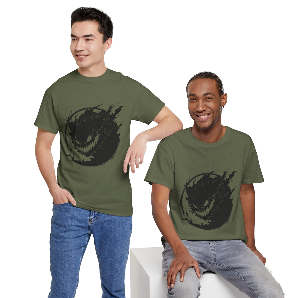 Graphic Tee — Black Flame Monster Smile T-Shirt