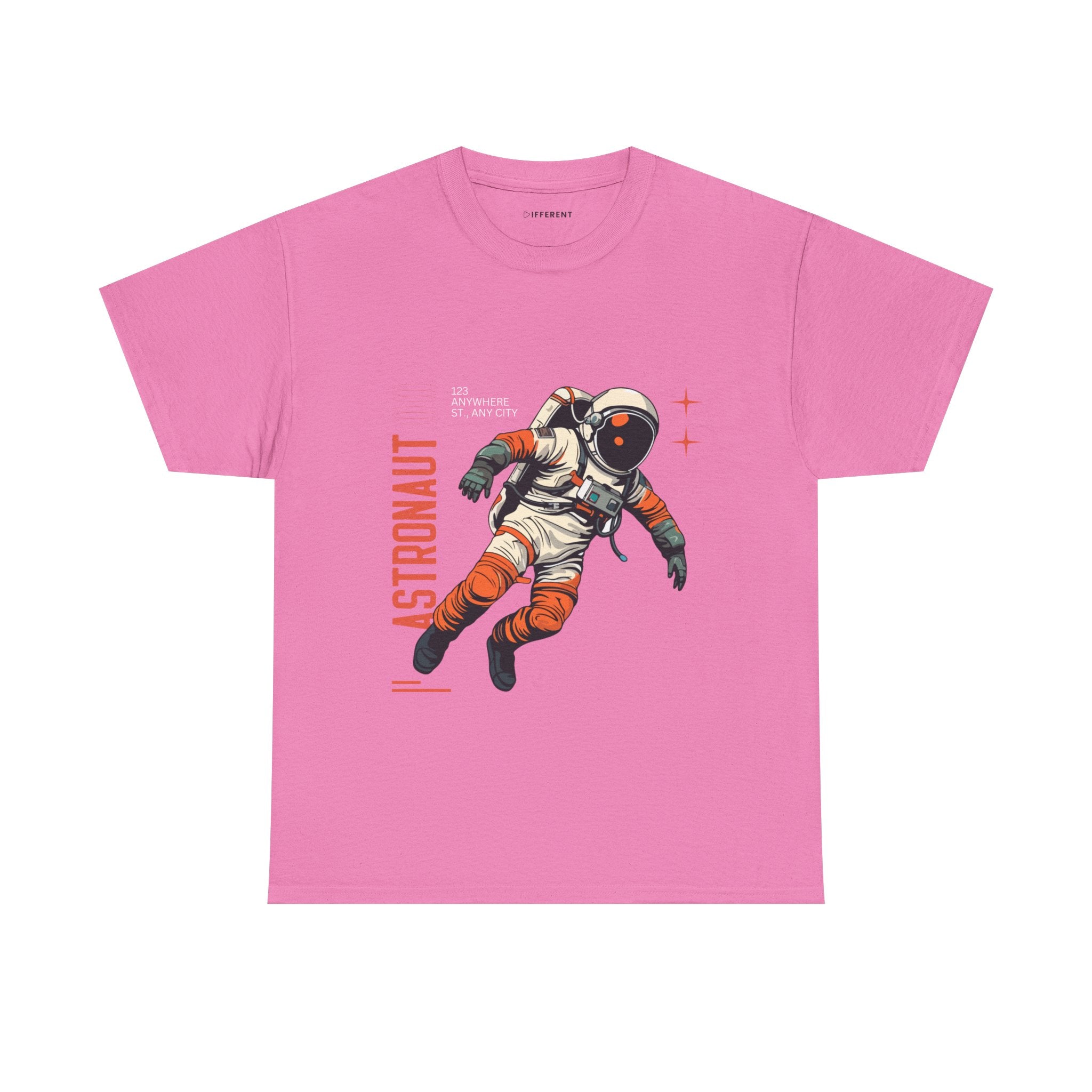 Orange Black Astronaut Retro Business Tee