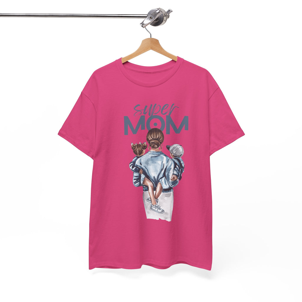 Super Mom Unisex Heavy Cotton Tee |  T-Shirt | Cute Mother’s Day Gift | Strong Mom Graphic Tee