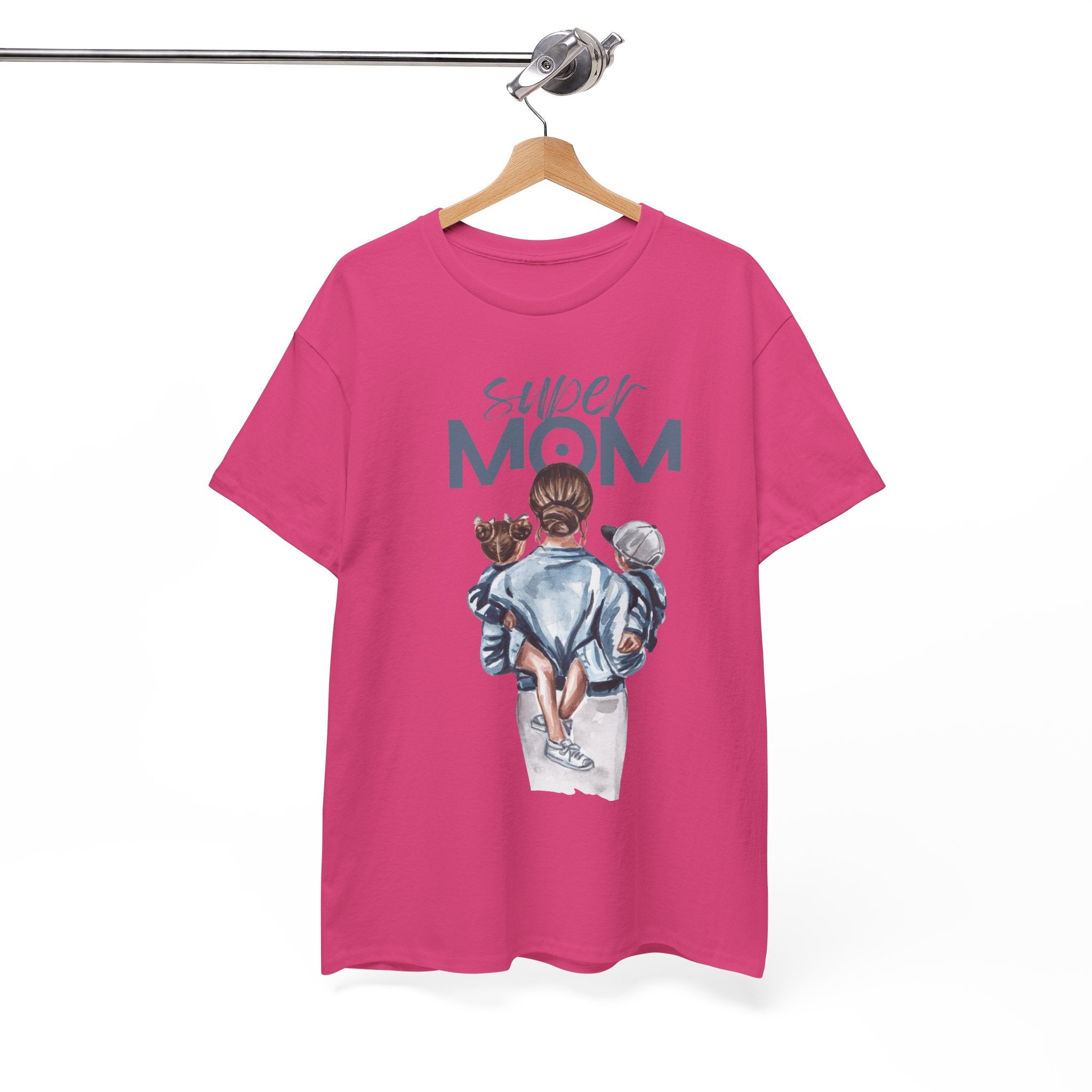 Super Mom Unisex Heavy Cotton Tee |  T-Shirt | Cute Mother’s Day Gift | Strong Mom Graphic Tee