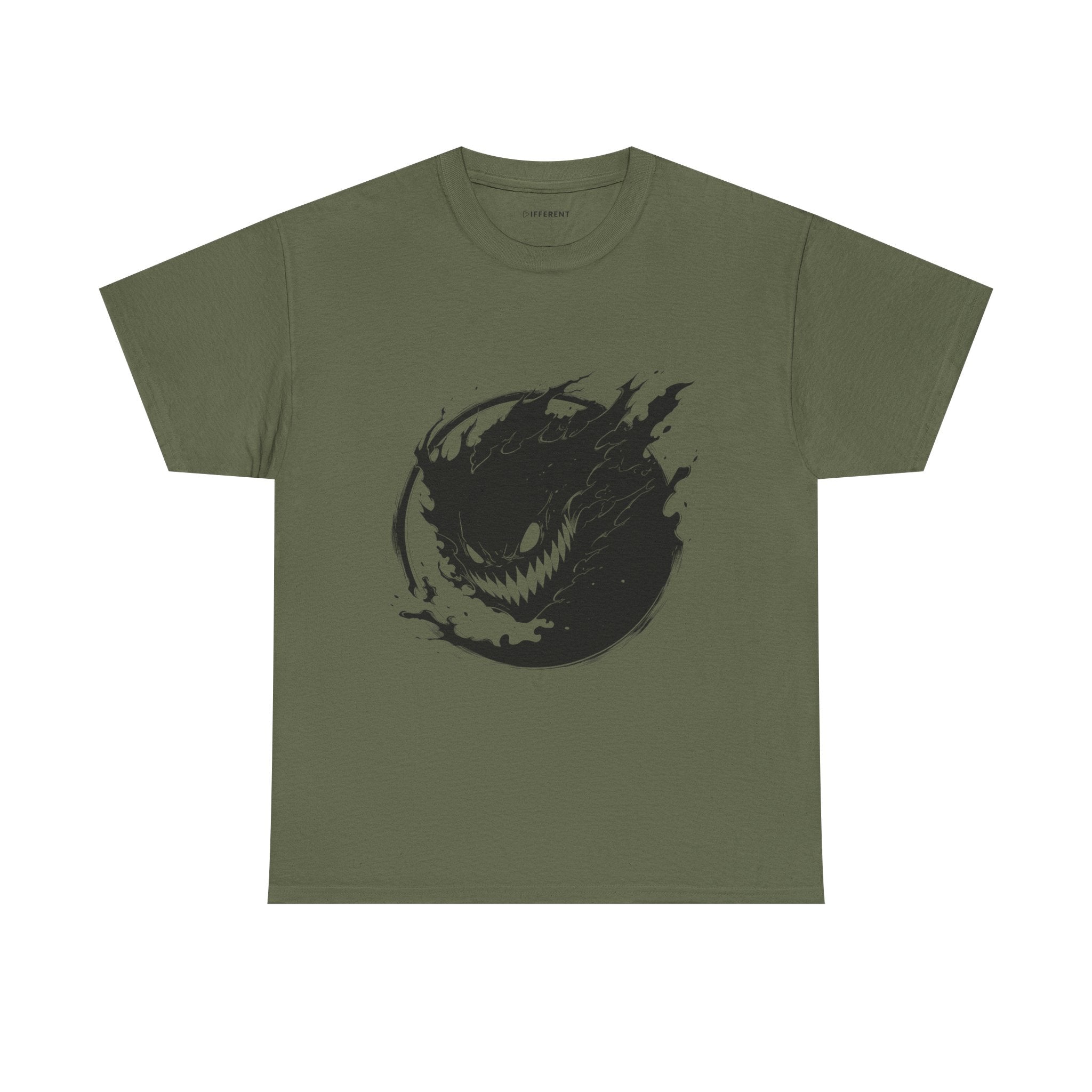 Graphic Tee — Black Flame Monster Smile T-Shirt