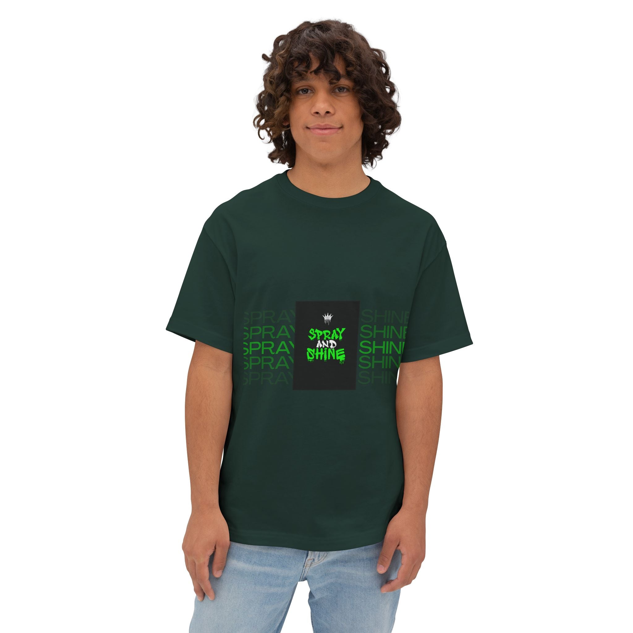 Spray and Shine Boxy T-Shirt | Trendy Streetwear Graphic Tee | Relaxed Fit Cotton Shirt | Modern Aesthetic Unisex Tee