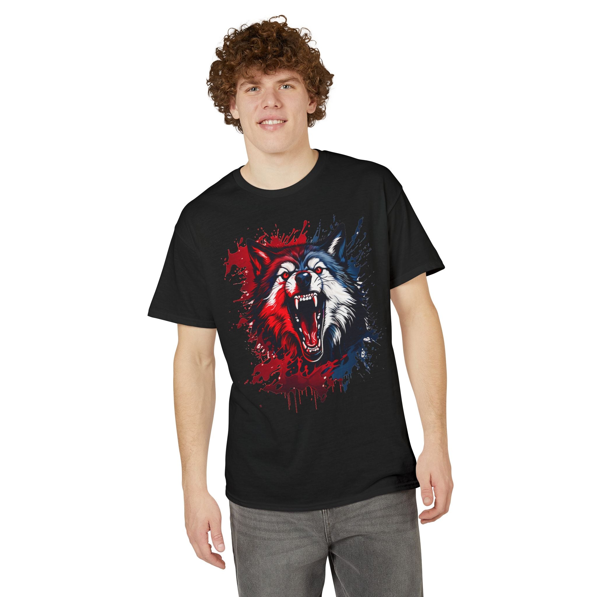 Roaring Patriotic Wolf T-Shirt