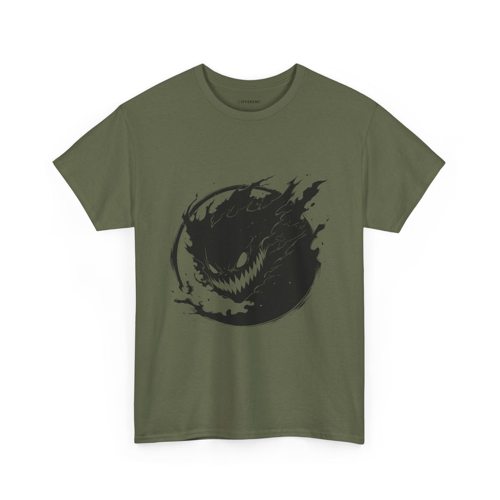 Graphic Tee — Black Flame Monster Smile T-Shirt