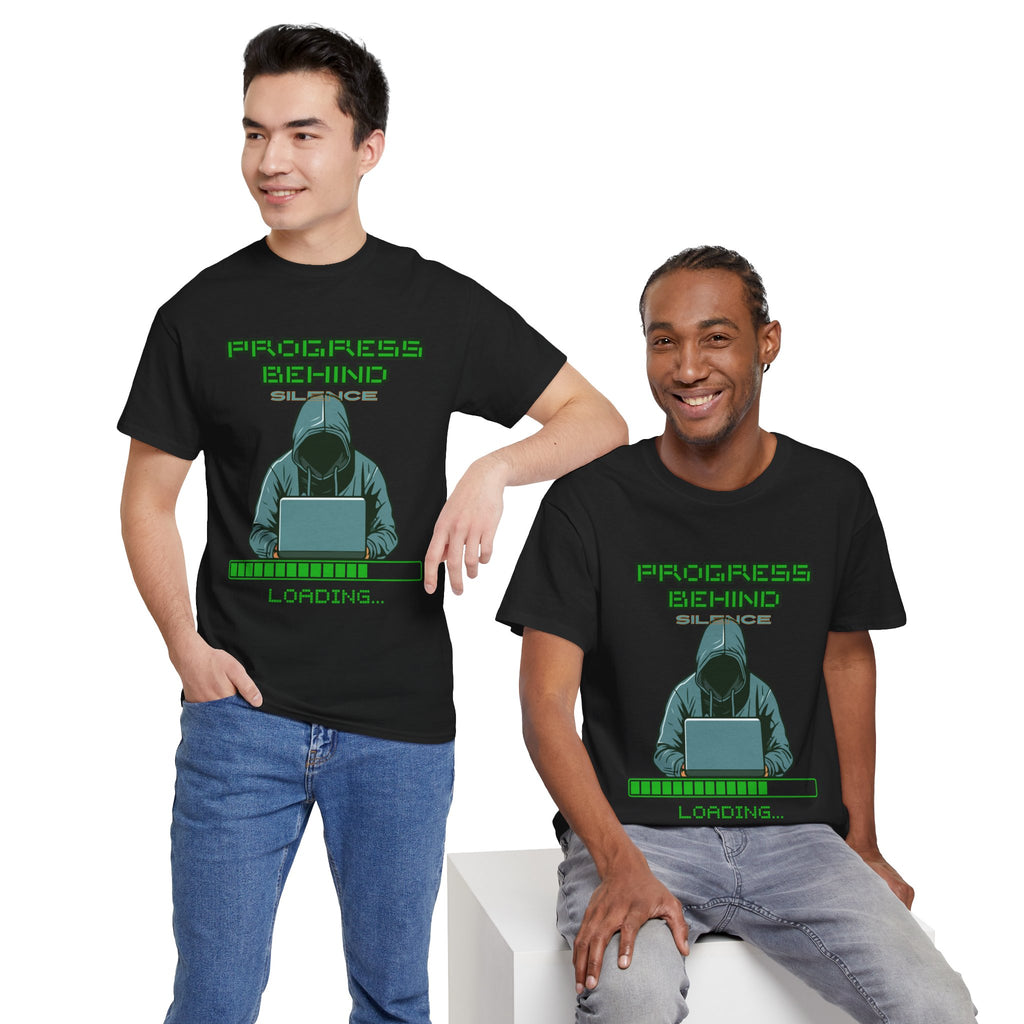 Green Retro Matrix Loading T-Shirt | Hacker Aesthetic Graphic Tee | Coding Streetwear Shirt | Gildan 5000 Unisex Cotton Tee