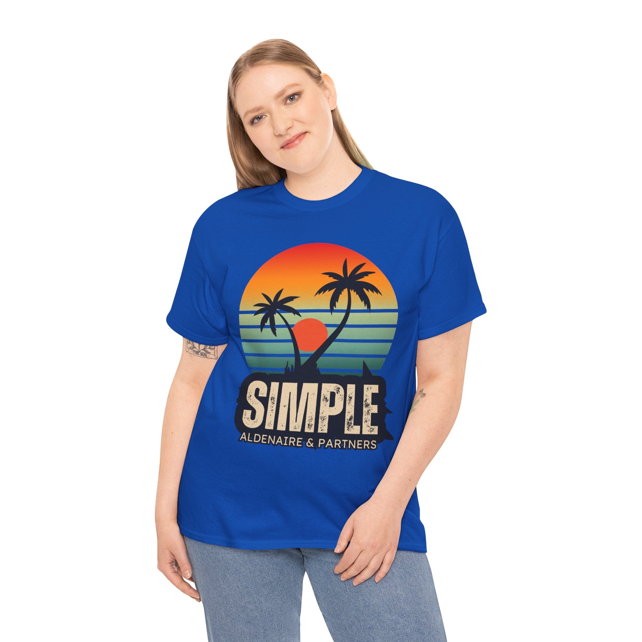Colorful Vintage Retro Sunset T-Shirt | Gildan 5000 Heavy Cotton Tee | 70s Aesthetic Graphic Shirt | Summer Vibes Unisex Tee