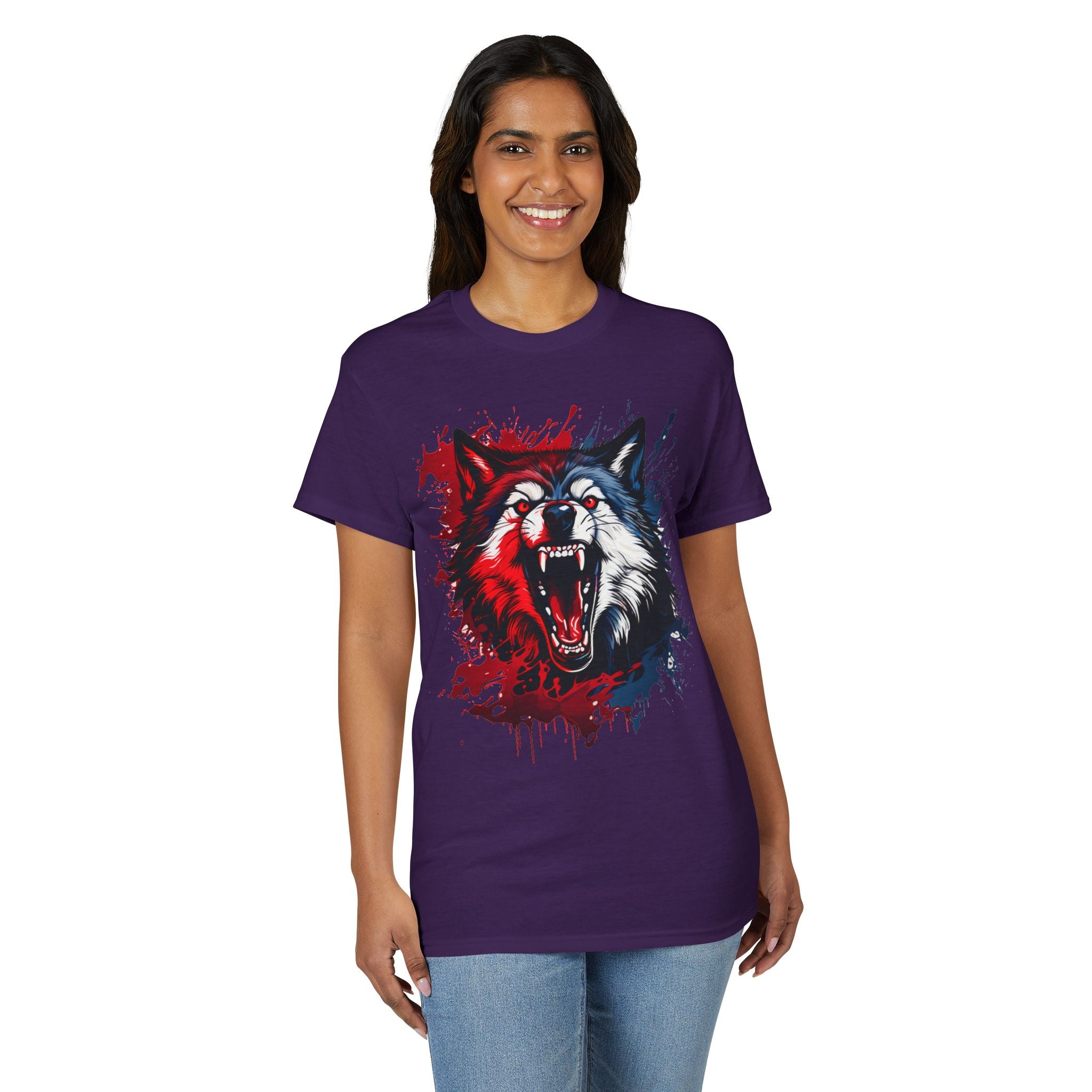 Roaring Patriotic Wolf T-Shirt