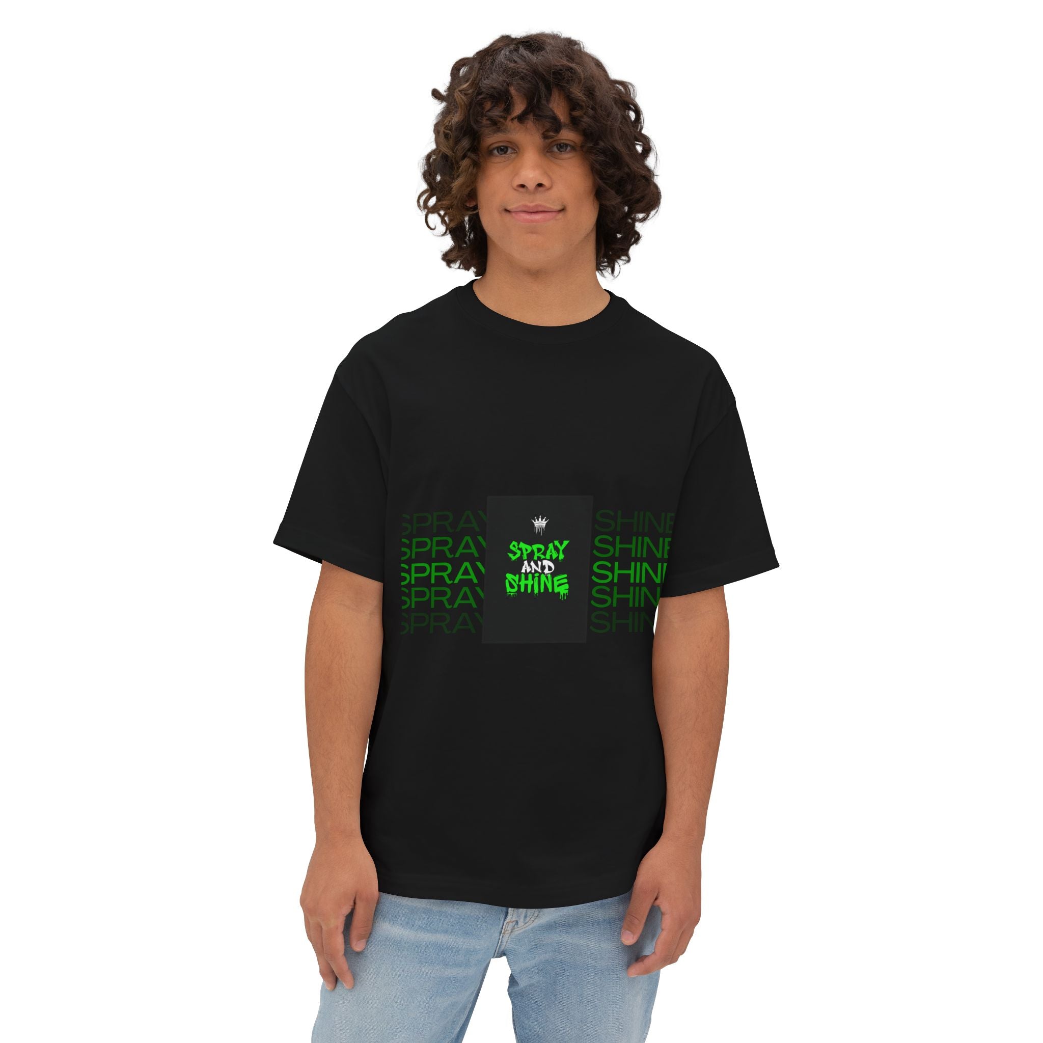 Spray and Shine Boxy T-Shirt | Trendy Streetwear Graphic Tee | Relaxed Fit Cotton Shirt | Modern Aesthetic Unisex Tee