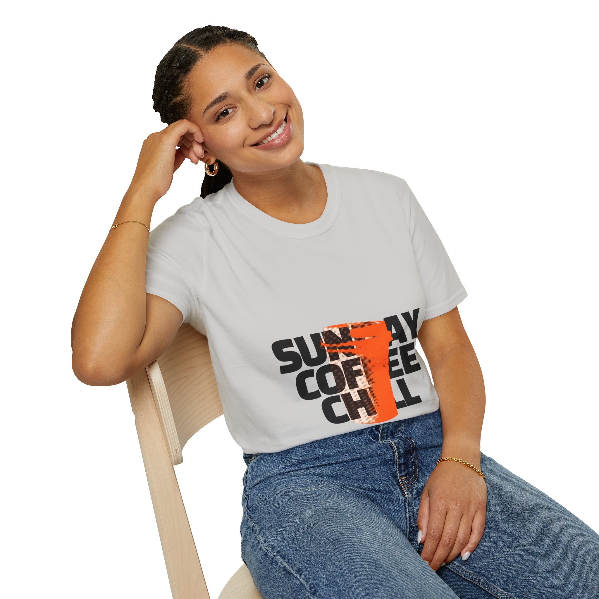 Sunday Coffee Chill T-Shirt | Cozy Aesthetic Graphic Tee | Gildan 64000 Softstyle Shirt | Relaxed Weekend Vibes