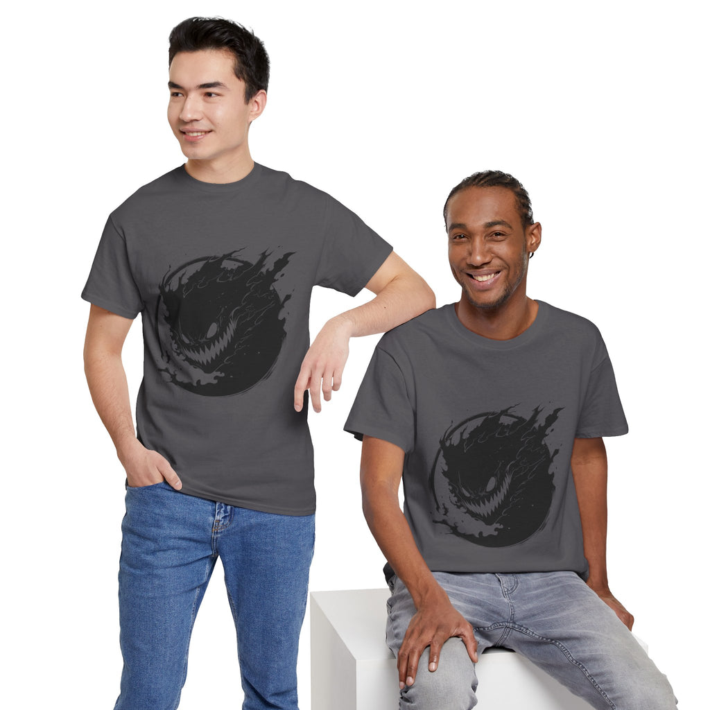 Graphic Tee — Black Flame Monster Smile T-Shirt