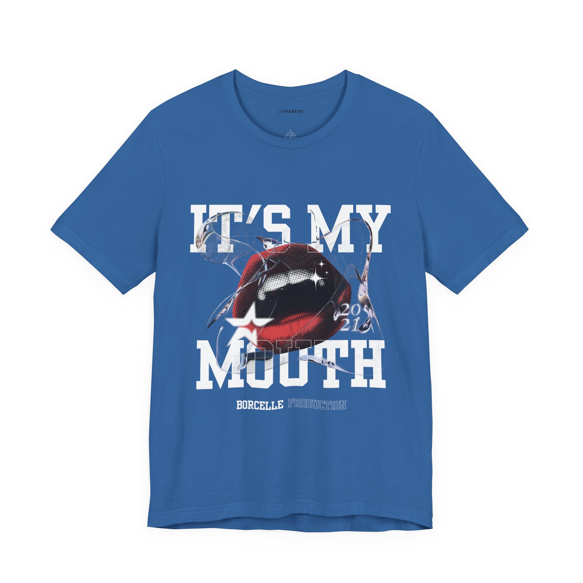 Red & White Streetwear Mouth T-Shirt | Abstract Graphic Tee