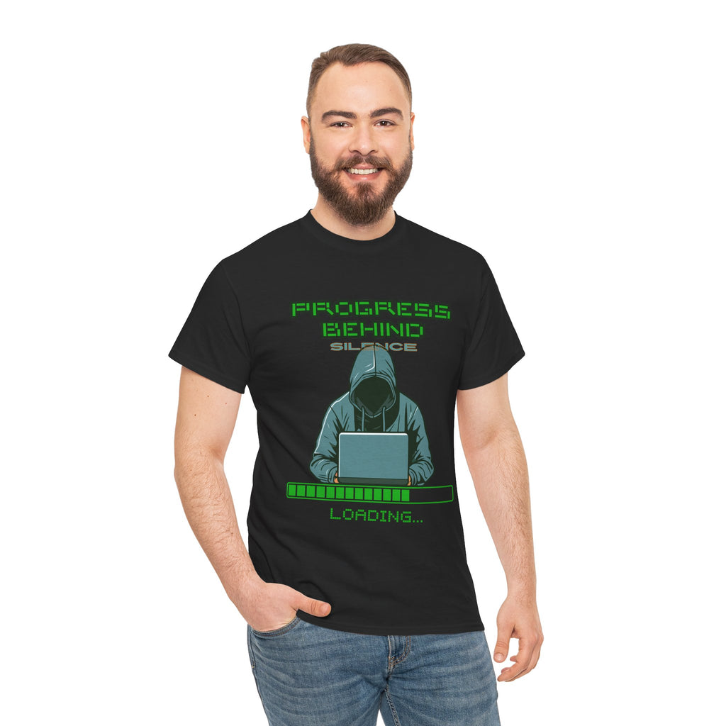 Green Retro Matrix Loading T-Shirt | Hacker Aesthetic Graphic Tee | Coding Streetwear Shirt | Gildan 5000 Unisex Cotton Tee