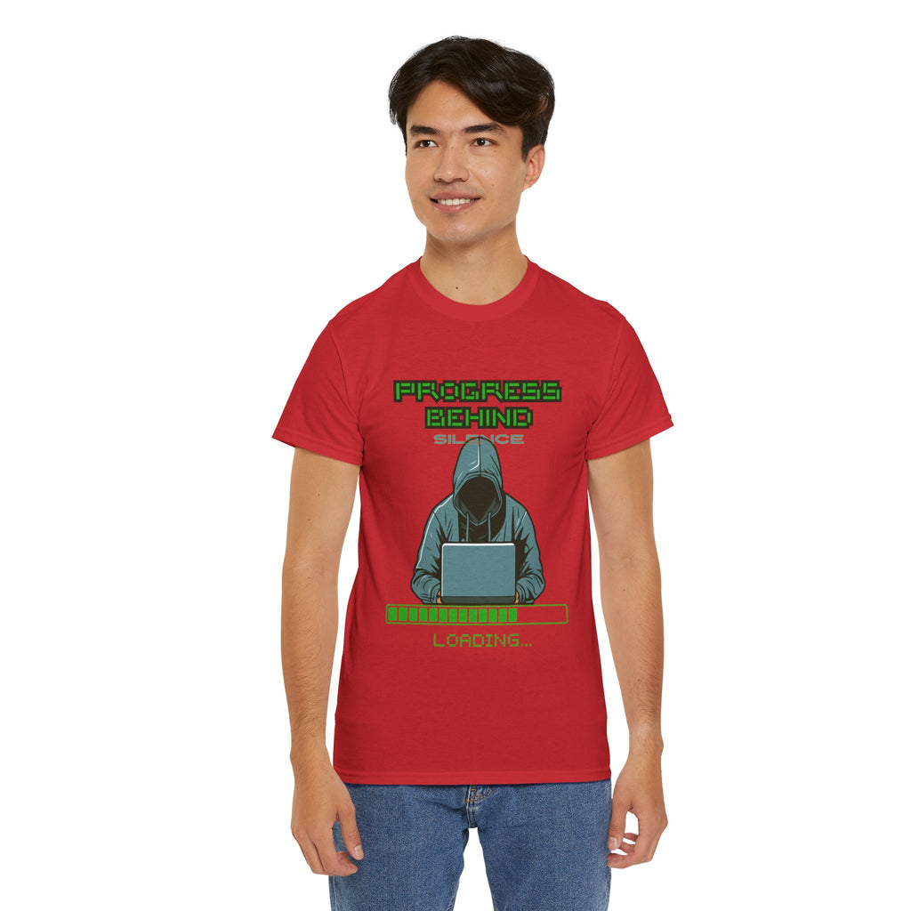 Green Retro Matrix Loading T-Shirt | Hacker Aesthetic Graphic Tee | Coding Streetwear Shirt | Gildan 5000 Unisex Cotton Tee