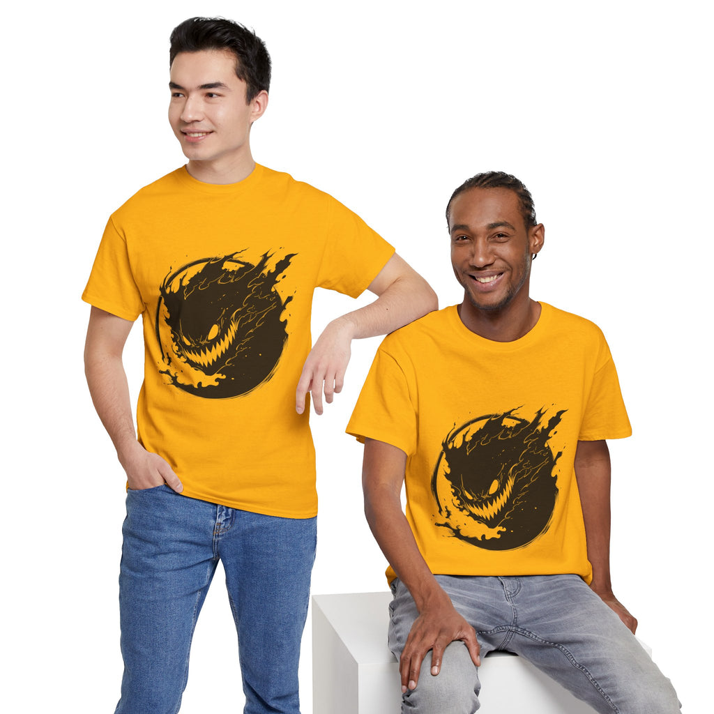 Graphic Tee — Black Flame Monster Smile T-Shirt