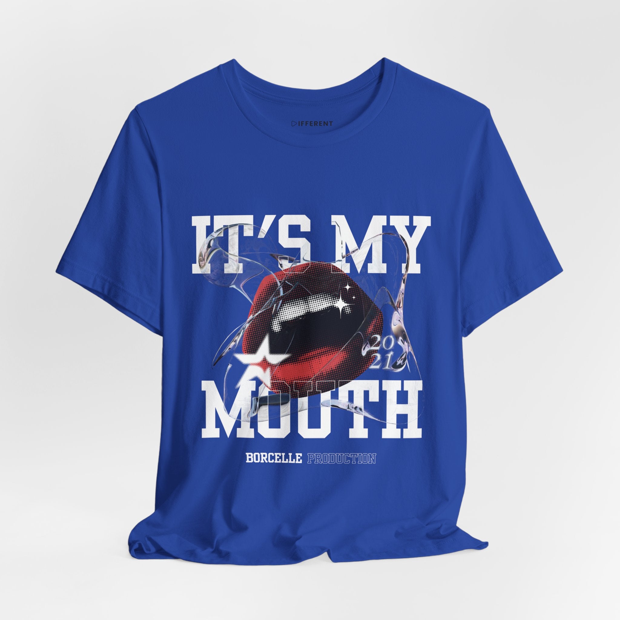 Red & White Streetwear Mouth T-Shirt | Abstract Graphic Tee | Modern Art Aesthetic Shirt | Bella+Canvas 3001 Unisex Tee