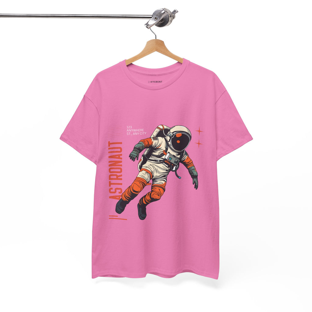 Orange Black Astronaut Retro Business Tee | Vintage Space Graphic T-Shirt | Gildan 5000 Unisex Heavy Cotton Shirt | Streetwear Style