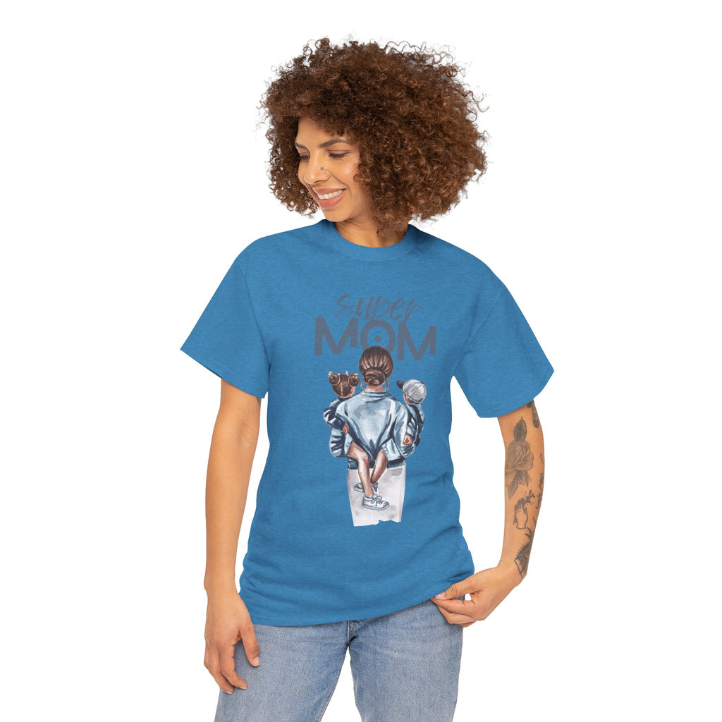 Super Mom Unisex Heavy Cotton Tee |  T-Shirt | Cute Mother’s Day Gift | Strong Mom Graphic Tee