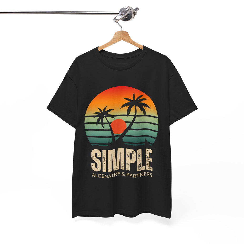 Colorful Vintage Retro Sunset T-Shirt | Gildan 5000 Heavy Cotton Tee | 70s Aesthetic Graphic Shirt | Summer Vibes Unisex Tee