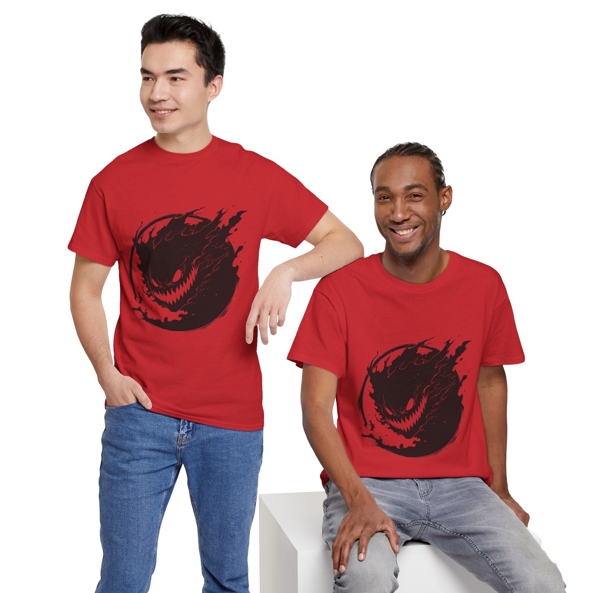 Graphic Tee — Black Flame Monster Smile T-Shirt