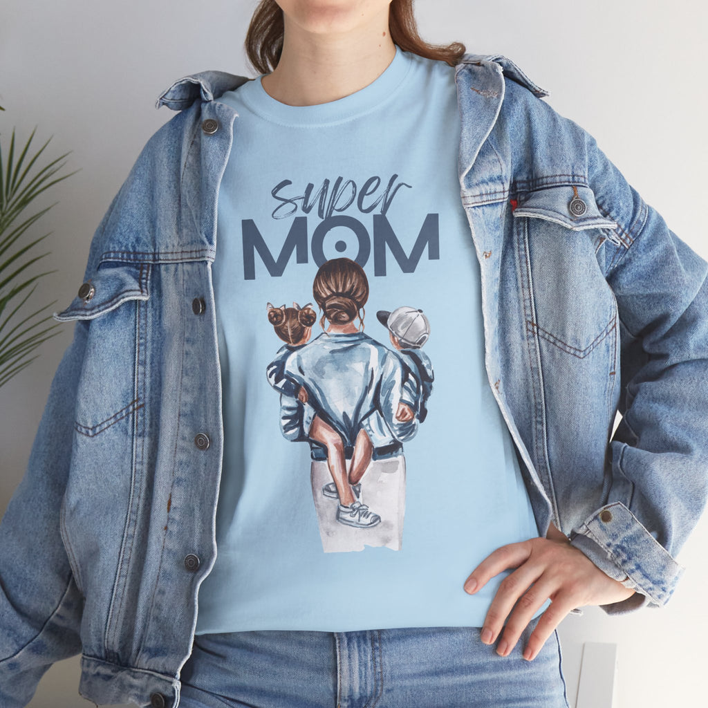 Super Mom Unisex Heavy Cotton Tee |  T-Shirt | Cute Mother’s Day Gift | Strong Mom Graphic Tee