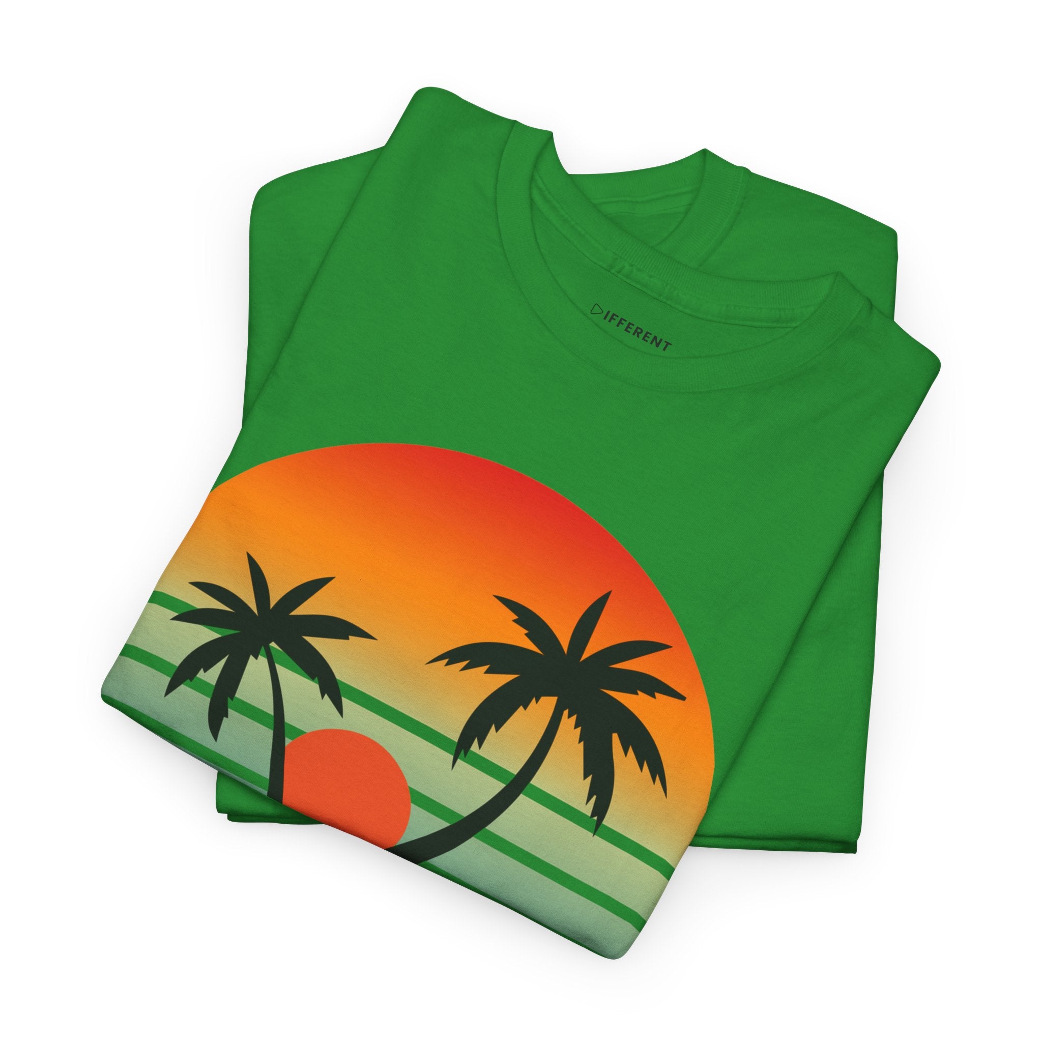 Colorful Vintage Retro Sunset T-Shirt | Gildan 5000 Heavy Cotton Tee | 70s Aesthetic Graphic Shirt | Summer Vibes Unisex Tee