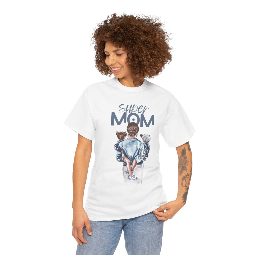 Super Mom Unisex Heavy Cotton Tee |  T-Shirt | Cute Mother’s Day Gift | Strong Mom Graphic Tee